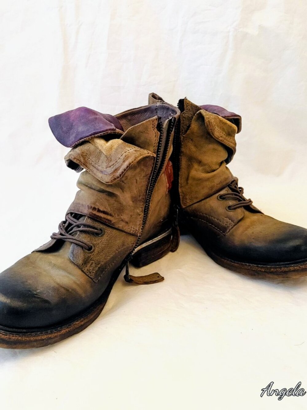AS98 Airstep Handcrafted Distress Leather Combat Boots Size 8 / 37.5 - Picture 4 of 12